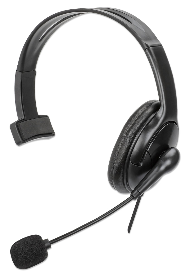 Cuffia Mono USB con Microfono Reversibile Cavo 2m